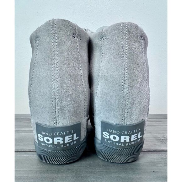 Sorel Women's Out 'N About Gray Suede Wedge Sneaker Bootie Size 10 - Picture 5 of 10